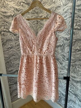 ERIN by Erin Fetherston Blush Pink Lace Mini Dress